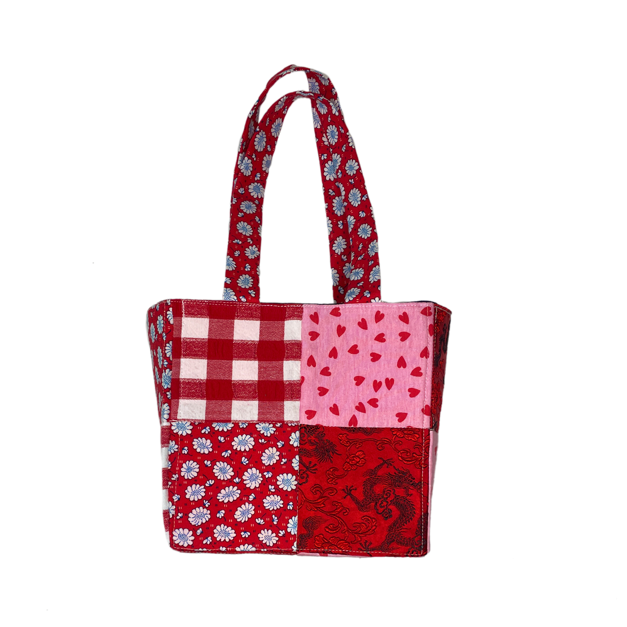 Large Vinyl Slouch Handbag Picnic Red